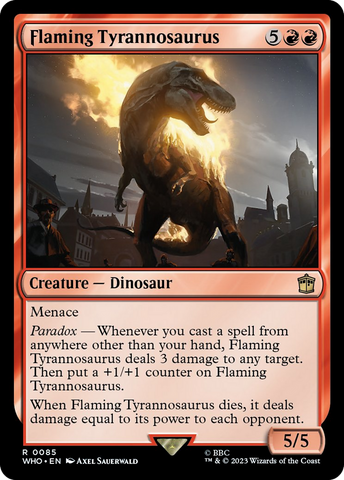 Flaming Tyrannosaurus [Doctor Who]