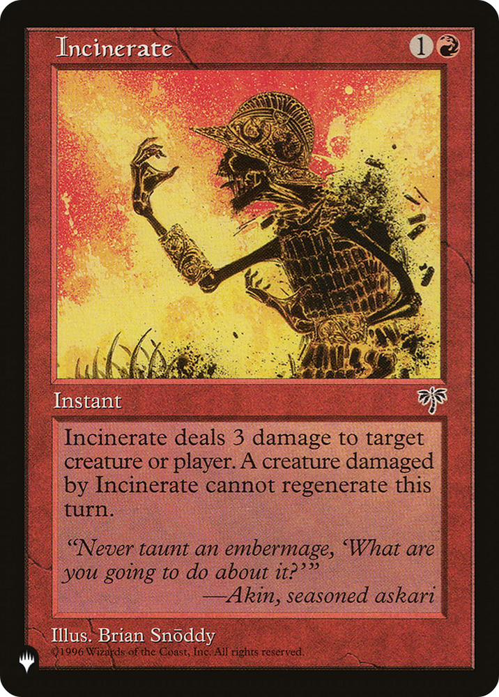 Incinerate [The List]