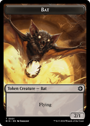 Mercenary // Bat Double-Sided Token [Outlaws of Thunder Junction Tokens]