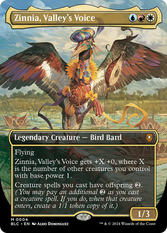 Zinnia, Valley's Voice (Borderless) [Bloomburrow Commander]