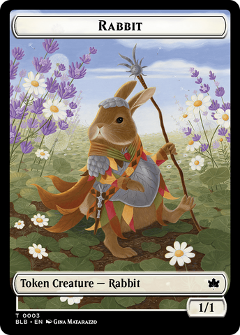 Rabbit // Flowerfoot Swordmaster Double-Sided Token [Bloomburrow Tokens]