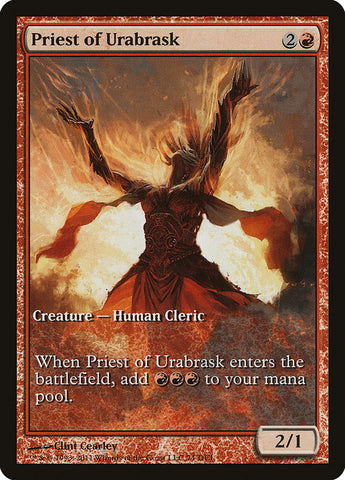 Priest of Urabrask (Game Day) (Extended Art) [New Phyrexia Promos]