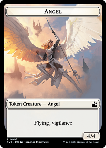 Elf Knight // Angel (0003) Double-Sided Token [Ravnica Remastered Tokens]