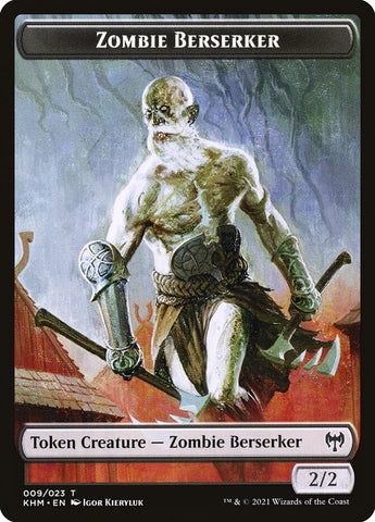 Human Warrior // Zombie Berserker Double-Sided Token [Kaldheim Tokens]