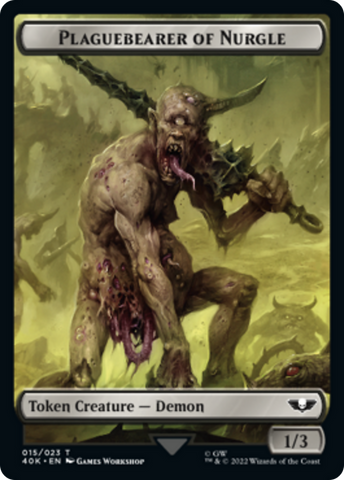 Spawn // Plaguebearer of Nurgle Double-Sided Token [Universes Beyond: Warhammer 40,000 Tokens]