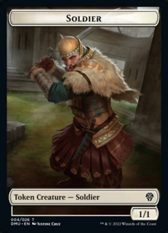 Soldier // Elemental Double-Sided Token [Dominaria United Tokens]