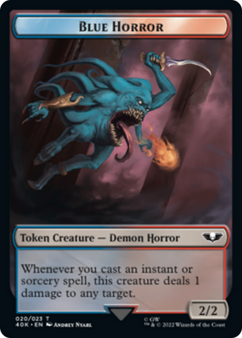 Spawn // Blue Horror Double-sided (Surge Foil) [Universes Beyond: Warhammer 40,000 Tokens]