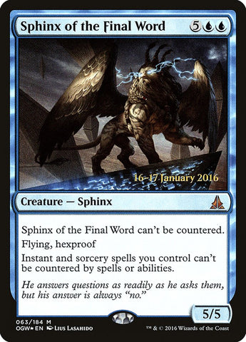 Sphinx of the Final Word [Oath of the Gatewatch Prerelease Promos]