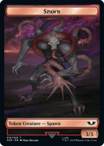 Spawn // Blue Horror Double-sided (Surge Foil) [Universes Beyond: Warhammer 40,000 Tokens]