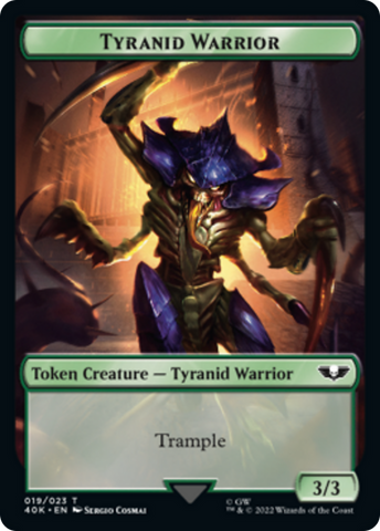 Tyranid (17) // Tyranid Warrior Double-Sided Token [Universes Beyond: Warhammer 40,000 Tokens]