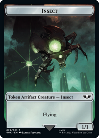 Necron Warrior // Insect Double-sided (Surge Foil) [Universes Beyond: Warhammer 40,000 Tokens]